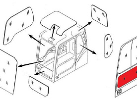 Стекло двери нижнее (триплекс) 20Y-54-51451 KOMATSU серии PC200-7