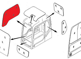 Стекло кабины правое (триплекс) 903-00072A DOOSAN / DAEWOO DX140-DX520 сери