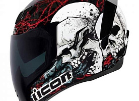 Icon Airflite Skull мотошлем черный