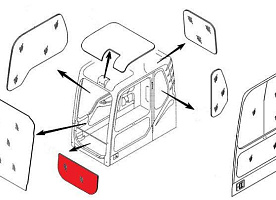 Стекло лобовое нижнее (триплекс) 4651654 HITACHI серия ZAXIS-5G