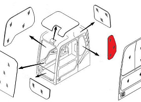 Стекло кабины левое за дверью (триплекс) 4651657 HITACHI серия ZAXIS-3