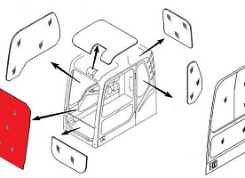 Стекло лобовое верхнее (триплекс) 20Y-53-11520 KOMATSU серии PC200-8